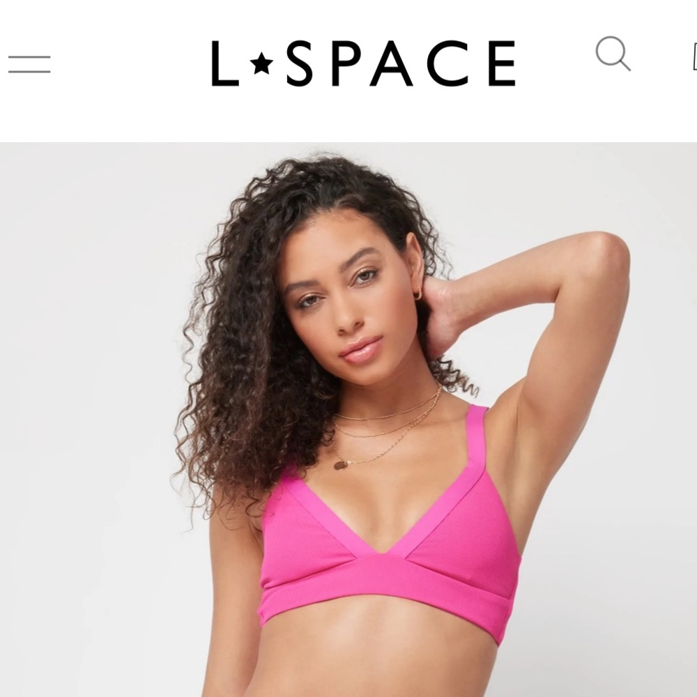 LSpace Ribbed Vera Bikini Top in Pitaya